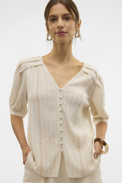 Vero Moda vmdahlia s/s v-neck shirt wvn btq